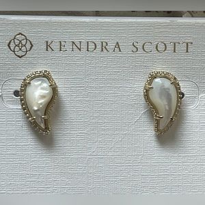 Kendra Scott Paisley Mother of Pearl Teardrop Earrings- Gold